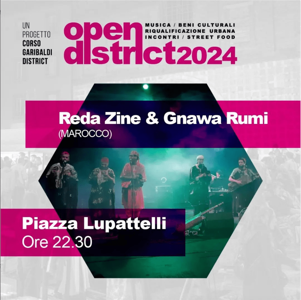 ‘Open District’, da Reda Zine e Gnawa Rumi live a Perugia il Sabato 7 Settembre . 22h30
